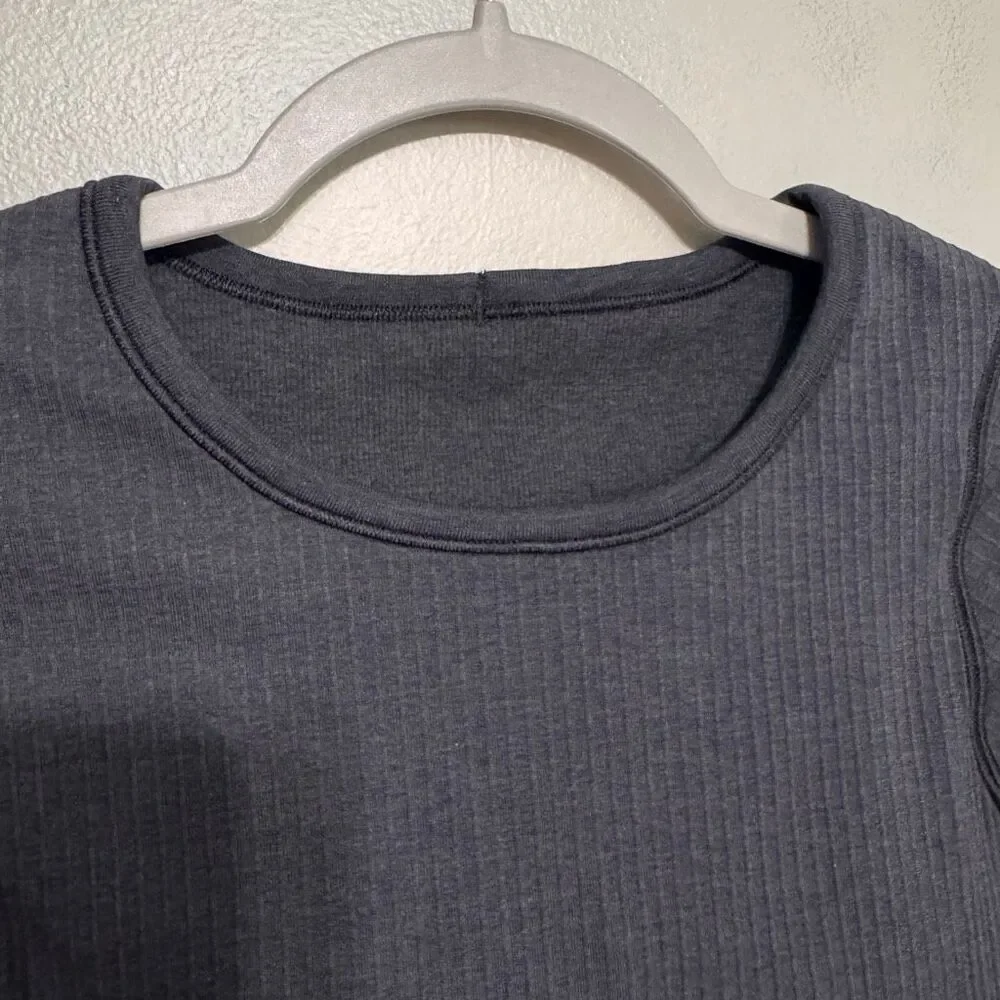 Lululemon Ebb to Street Long Sleeve Shirt black gray size 4
